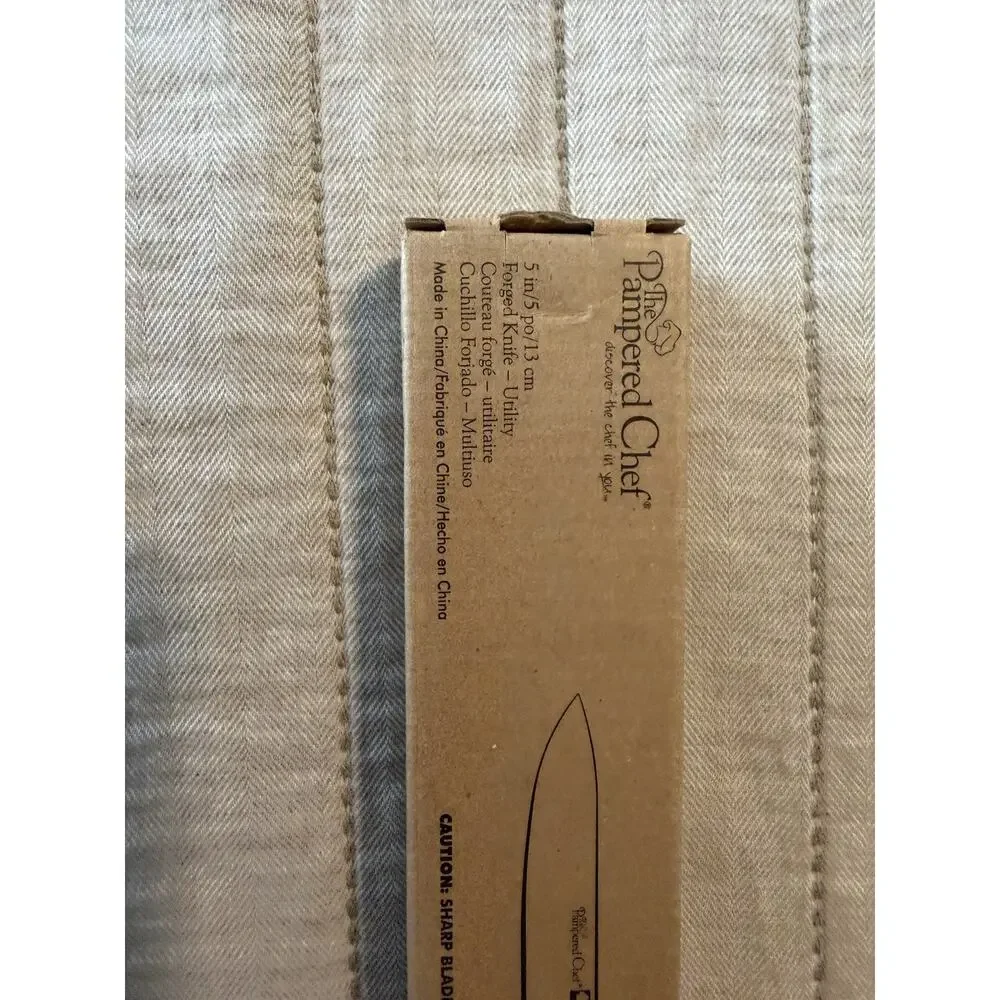 Pampered Chef Forged Utility Knife 5” Blade Cutlery New In Package German Steel